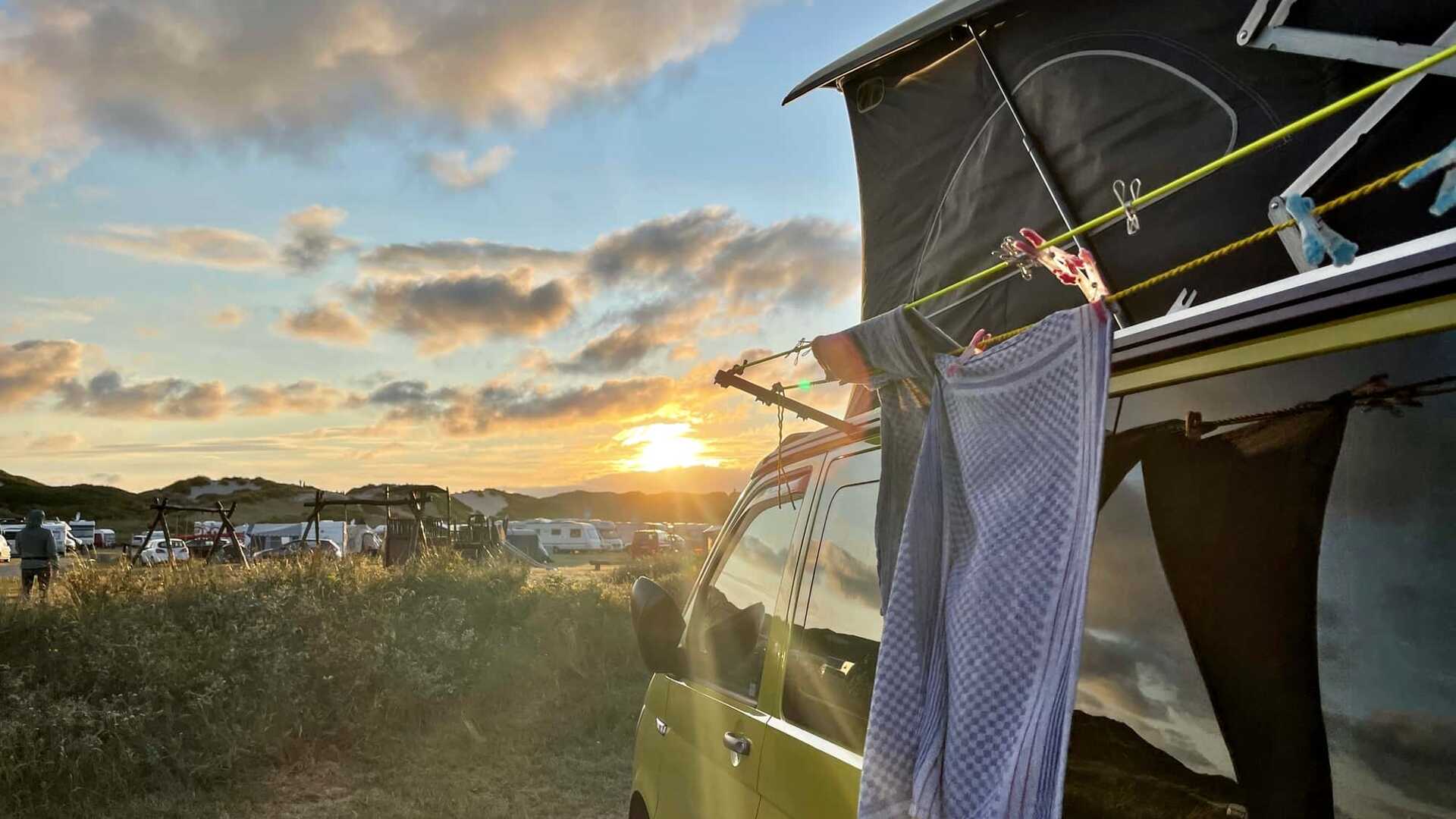 Camping Wäscheleine in Dänemark